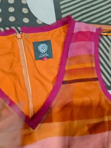 Vibrant Striped Wrap Dress and get new side bag fr