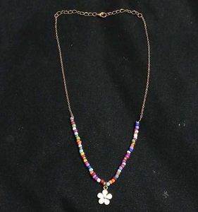 Boho Beaded Flower Necklace