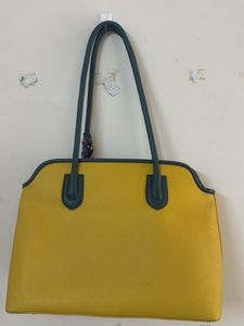 Chic Yellow Tote Bag with Scarf Accent