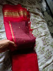 Red coffee Kachivaram Saree