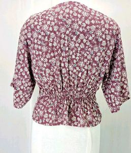 Bohemian Twist Front Top Mauve colour