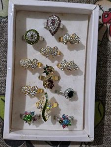 Assorted Rhinestone Rings Set