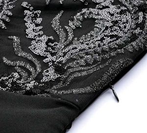Midnight Elegance Black Embellished Cape Sleeve