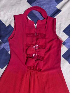 Chic Red Zipper Dress