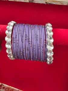 23 pcs - Elegant Purple Bangles with Rhinestones