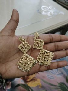 Elegant Gold-Tone Dangle Earrings