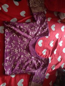 Elegant Purple Embroidered Blouse