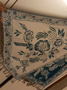 Beautiful Teal Floral Dupatta