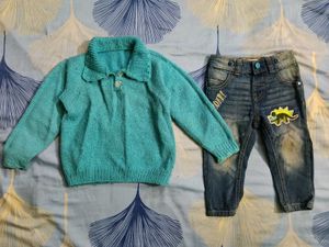 Baby Outfit Set: Sweater & Jeans