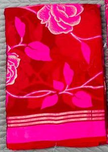 Vibrant Floral Print Saree
