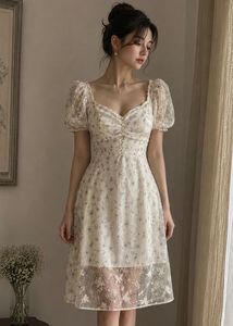 Floral Lace Puff Sleeve Dress