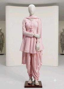 Elegant Pink Kurta Set with Dhoti Pants