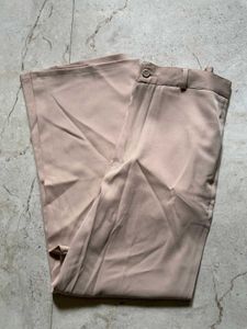 Unisex Classic Beige Wide-Leg Trousers