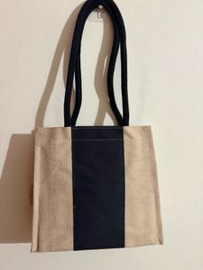 Stylish Beige &amp; Black Tote Bag
