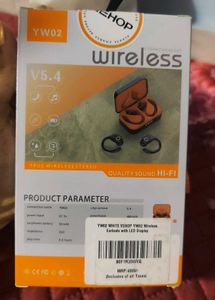 wireless stereo headset buds with warranty card