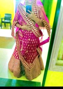 Beautiful bridal Rani pink lehenga
