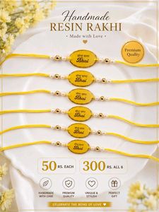 2 new resin rakhi handmade with love