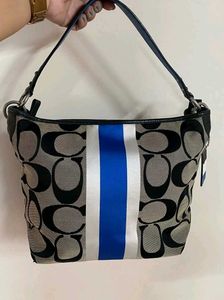 Y2K Coach Signature Striped Shoulder Bag