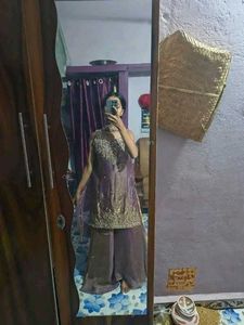 Elegant Teal Embroidered Sharara Set