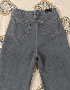 Grey Wide Leg Jeans
