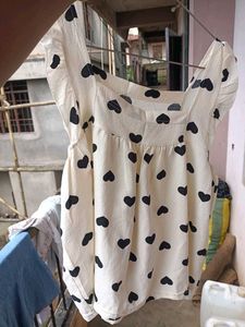 Cream Heart Print Top