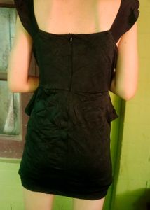 Black Lace Peplum Dress