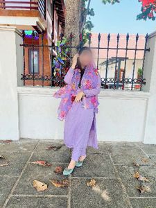 Elegant Lilac Kurta Set with Dupatta