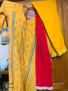 Yellow Embroidered Kurta Set