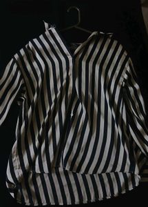 Chic Striped Button-Down Blouse