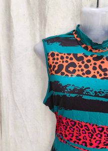 Chic Sleeveless Animal Print Dress