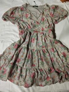 Floral Print Ruffle Dress