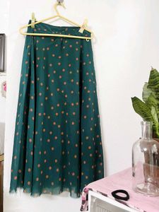 Emerald Green Polka Dot Skirt