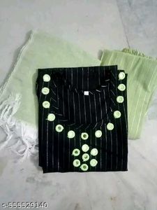 BrandNewElegant BlackSequined Kurta with LightGr