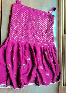 Magenta Ethnic Skirt &amp; Top Set
