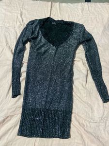Sparkly V-Neck Mini Dress