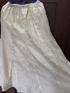 Elegant Cream Ethnic Skirt