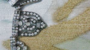 oxidised gold necklace.