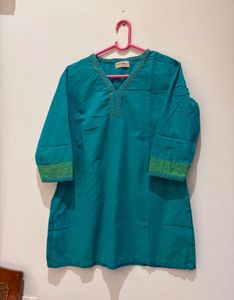 Teal Embroidered top