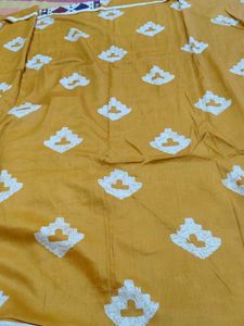 Yellow &amp; Red Batik Print Dress Material