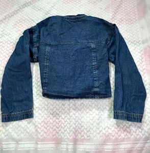 Blue Denim Cropped Jacket