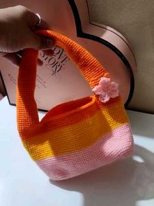 Sunset Donut Shoulder Bag with Flower accent 🌸✨️
