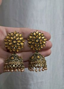 Golden Jhumka Earrings