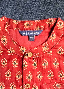 Boys Red Ethnic Kurta Set