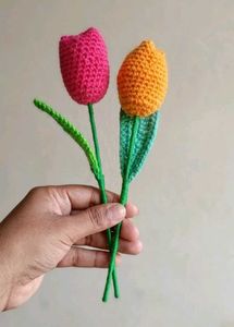 Handmade Crochet Tulip Flowers