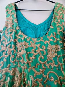 Heavy Ethnic Designer Gown With Cut Sleeves