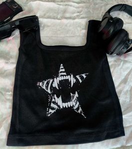 Trendy Black Vampire Star Tank Top