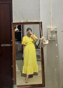 Flowy Yellow Midi Dress