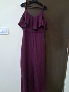 Purple Ruffle Maxi Dress