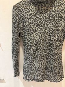 Leopard Print Turtleneck Top