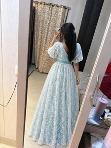 Stunning Light Blue Lace gown🦋🎀
